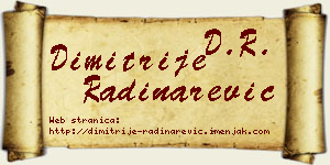 Dimitrije Radinarević vizit kartica